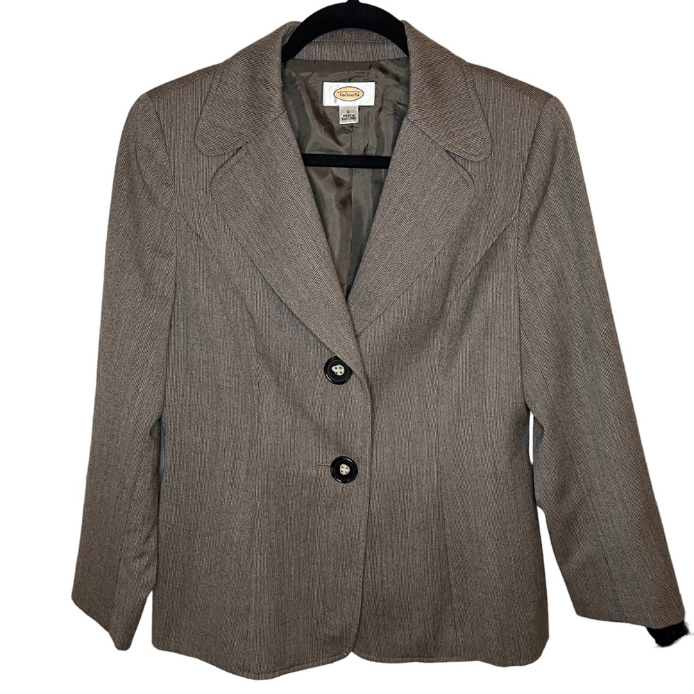 Talbots Brown Wool Jacket, Two Button Close - Size 6 - Picture 2 of 10